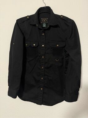 Lauren Ralph Lauren Safari Outfitters Black Utility Shirt Jacket Size M  S3